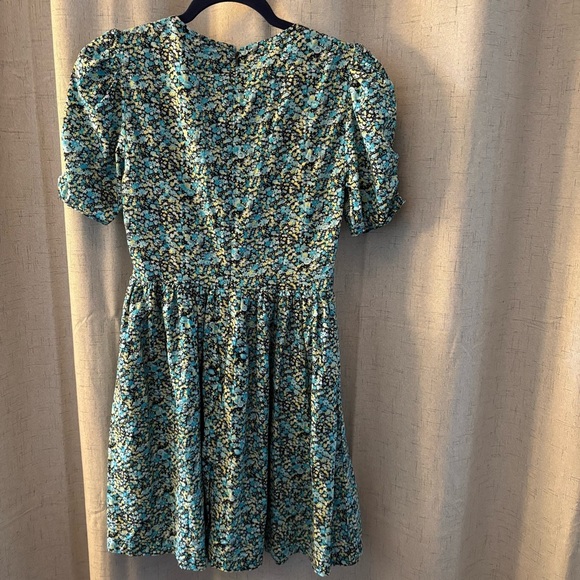 BP Floral Mini Blue and Yellow Floral Dress. Size XS. Puffer sleeves. - Picture 3 of 8